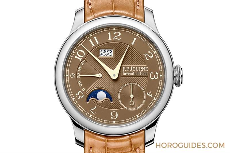 日期窗、月相窗再大一點,F(xiàn)P JOURNE Octa Automatique Lune Havana雪茄面月相表改版再現(xiàn)-復(fù)刻表