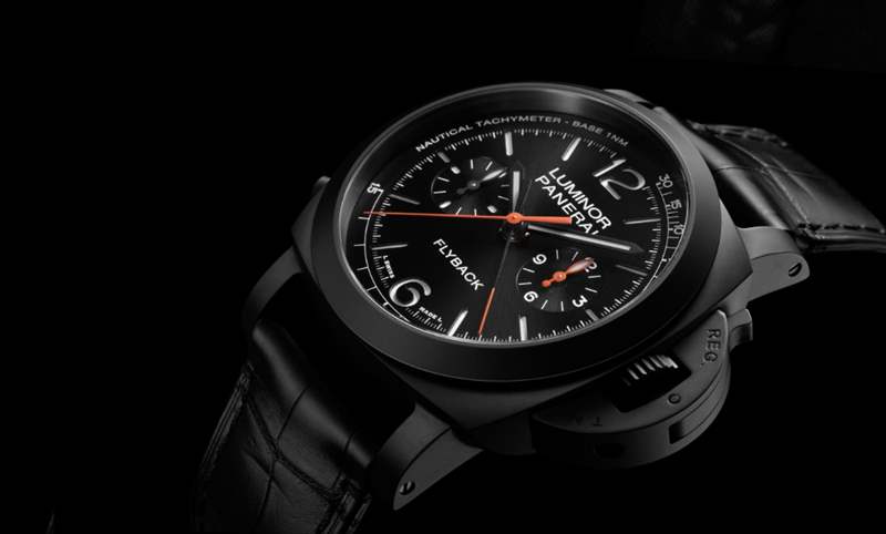 黑陶瓷、分秒計時中置｜沛納海Panerai Luminor飛返計時陶瓷腕表44毫米-PAM01298-復(fù)刻表