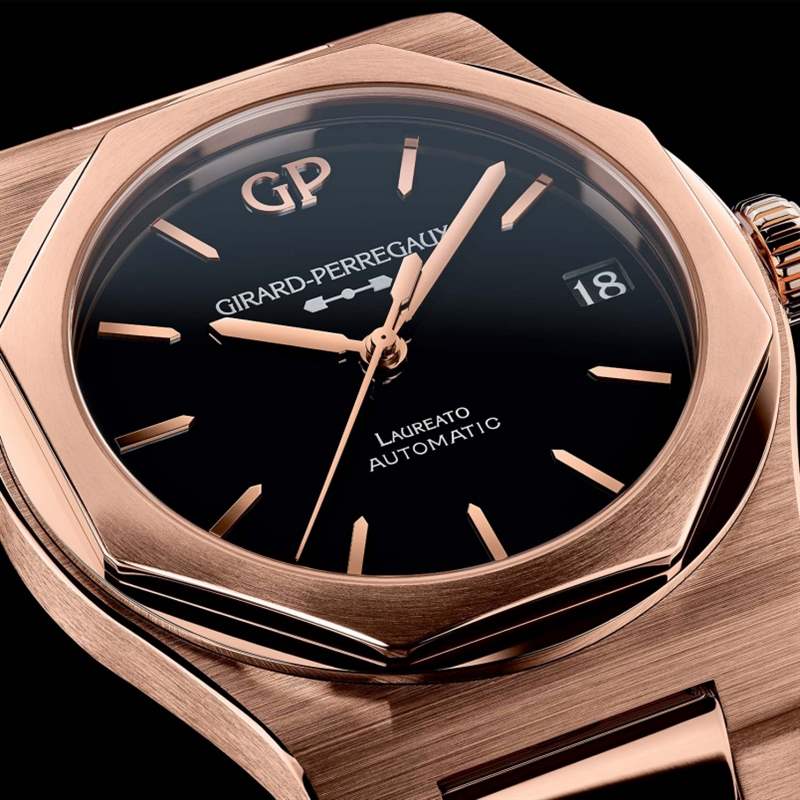 Girard Perregaux 芝柏GP Laureato Onyx 價錢介紹 Girard-Perregaux芝柏Laureato 42mm Pink Gold & Onyx|誘人的黑色縞瑪瑙表盤-復(fù)刻表