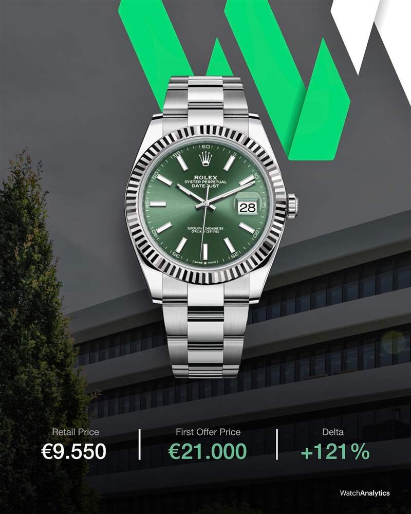 Datejust 126334二級市場的首波報價。（IG@watchanalytics）