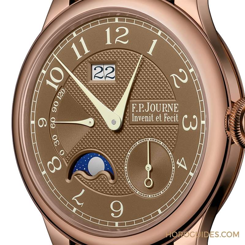 日期窗、月相窗再大一點,F(xiàn)P JOURNE Octa Automatique Lune Havana雪茄面月相表改版再現(xiàn)-復(fù)刻表