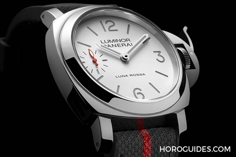 消光白表盤、紅色小秒針,純凈又搶眼|Panerai Luminor Luna Rossa腕表PAM01342-復(fù)刻表