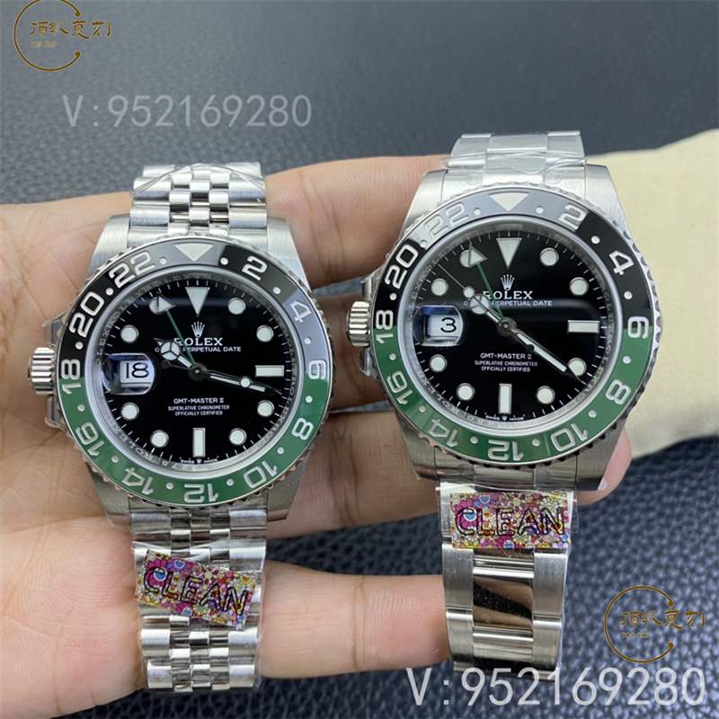 C廠(Clean廠)勞力士格林尼治雪碧黑綠圈左撇子復(fù)刻表M126720對(duì)比正品怎么樣-復(fù)刻表