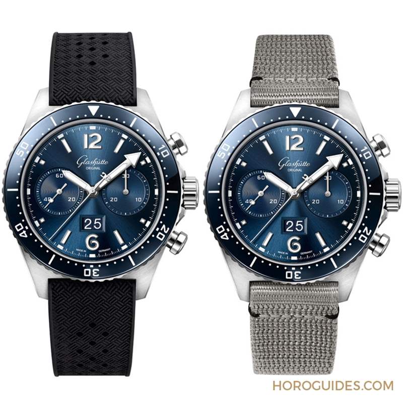 GLASHüTTE ORIGINAL - 藍面、藍陶瓷圈打頭陣！ Glashütte Original SeaQ系列首次搭載計時功能