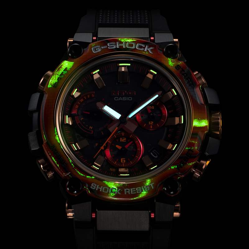 G-SHOCK B3000FR-1A 的夜光。