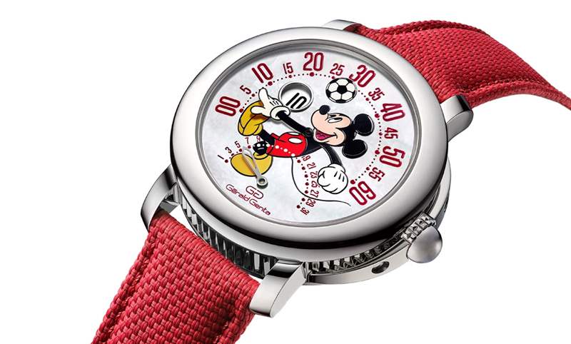 米老鼠踢足球BVLGARI Gerald Genta Arena雙逆跳米老鼠足球限量版腕表-復刻表