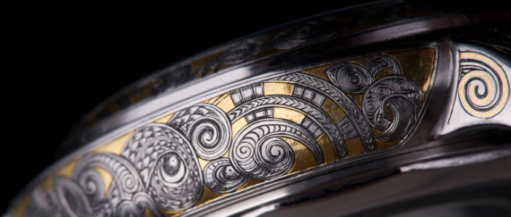 Magrette Taniwha watch 1 馬格萊特谷花鐫刻金鑲嵌腕表-復刻表