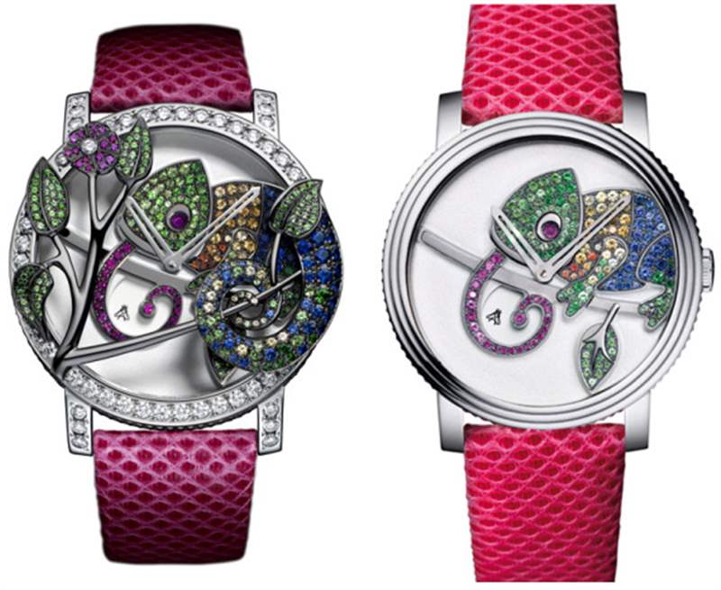 boucheron-chameleon-ronde-seconde-folle-watch 寶詩龍 Bestiary Ronde Seconde Folle 系列、變色龍、青蛙和貓頭鷹腕表-復刻表