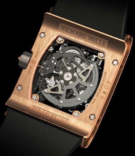 RM016 watch back 理查德·米勒自動超平RM 016手表-復刻表