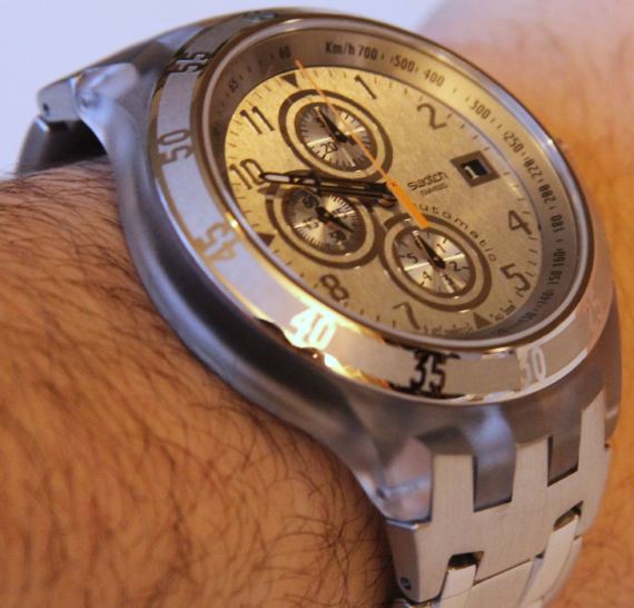Swatch Automatic Chrono Silver Class 7 斯沃琪全銀自動計時手表-復刻表