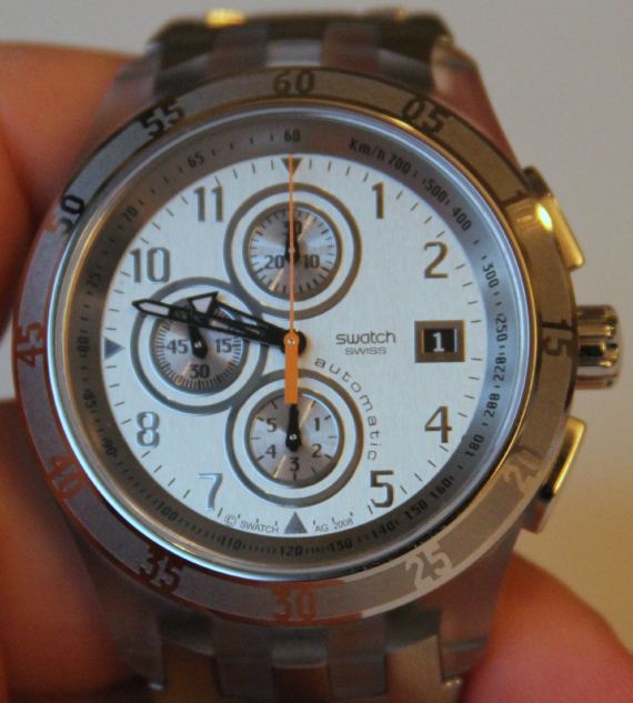 Swatch Automatic Chrono Silver Class 2 斯沃琪全銀自動計時手表-復刻表