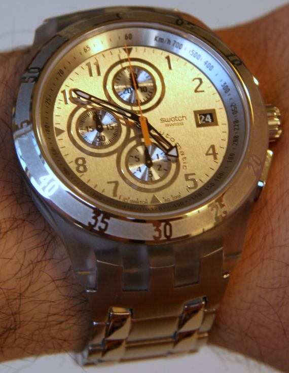 Swatch Automatich Chrono Silver Class 14 斯沃琪全銀自動計時手表-復刻表
