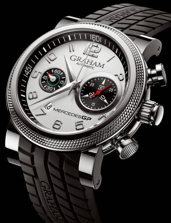 Graham Mercedes GP Trackmaster watcg 格雷厄姆手表是梅賽德斯GP銀色多功能計時腕表-復刻表