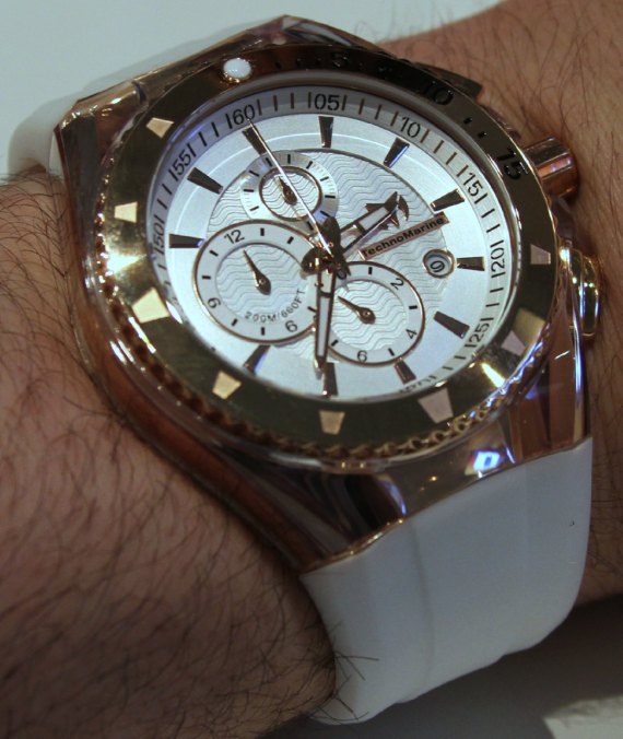 TechnoMarine Chrono white 泰諾船舶重返市場四分之一橙圈腕表-復刻表