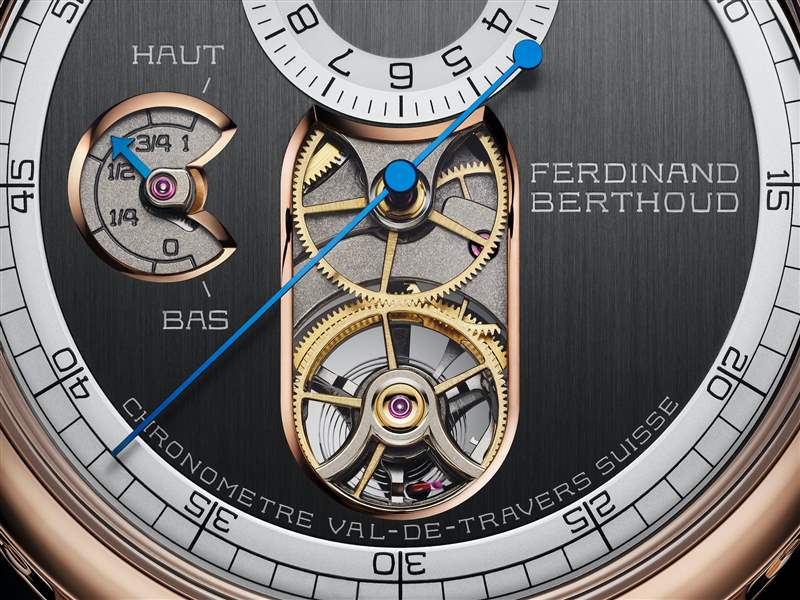Chronomètre FB 2T精密時計系列，型號FB 2T.2-1（18K玫瑰金款搭配鍍釕緞面錶盤）（圖片來源：Chronométrie Ferdinand Berthoud）