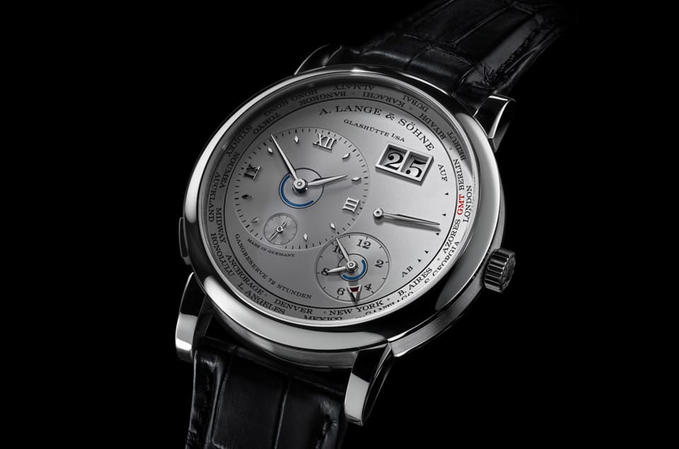 朗格Lange 1 Time Zone兩地時(shí)間手表新增專賣店限定鉑金銀灰面-復(fù)刻表