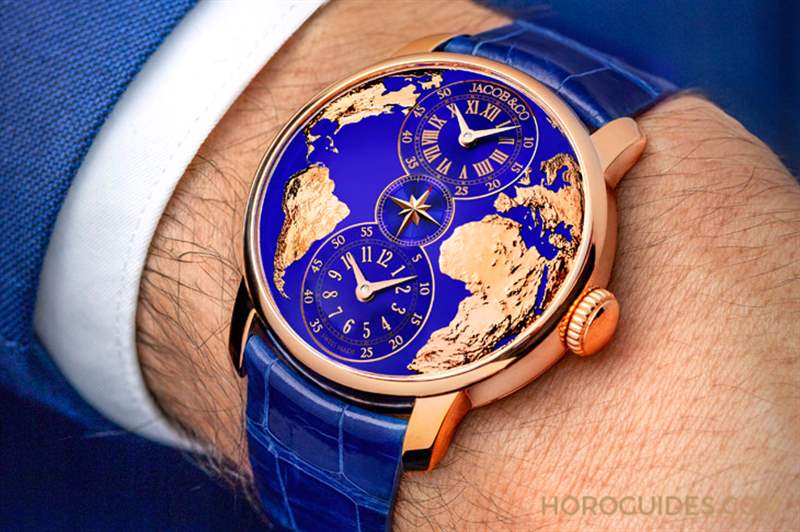JACOB & CO. - 用最美的克萊因藍(lán)，圓一個(gè)志向高遠(yuǎn)的夢(mèng)：Jacobs & Co. The World is Yours兩地時(shí)間腕表