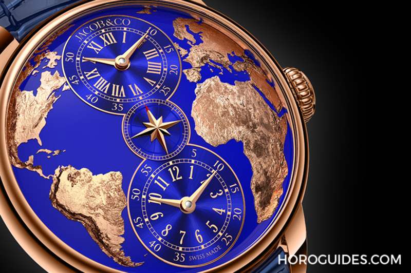 JACOB & CO. - 用最美的克萊因藍(lán)，圓一個(gè)志向高遠(yuǎn)的夢(mèng)：Jacobs & Co. The World is Yours兩地時(shí)間腕表