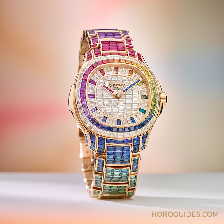 Ladies First！百達(dá)翡麗最新Aquanaut Luce「彩虹」三問(wèn)表與Nautilus織紋復(fù)合表帶-復(fù)刻表